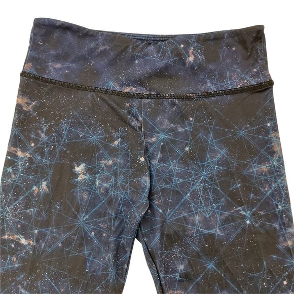 Onzie Blue Orange Active Leggings Elastic Waist Mid Rise Womens Size S/M - Picture 4 of 9